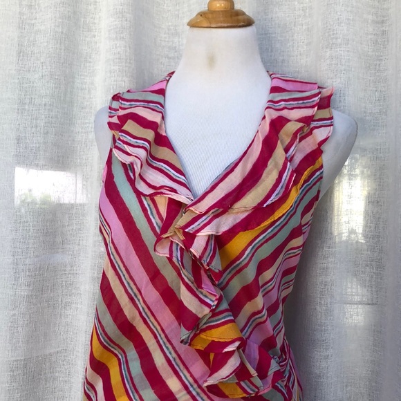 Lauren Ralph Lauren petite sleeveless colorful blouse - Picture 4 of 12